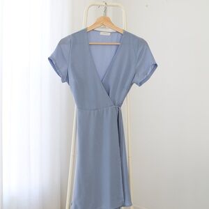 Lush Blue Wrap Dress in Small